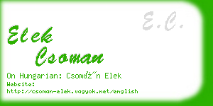 elek csoman business card